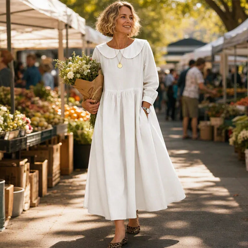 Women's Loose Long Sleeve Maxi Dress with Pockets DAYLIGHT GRACE