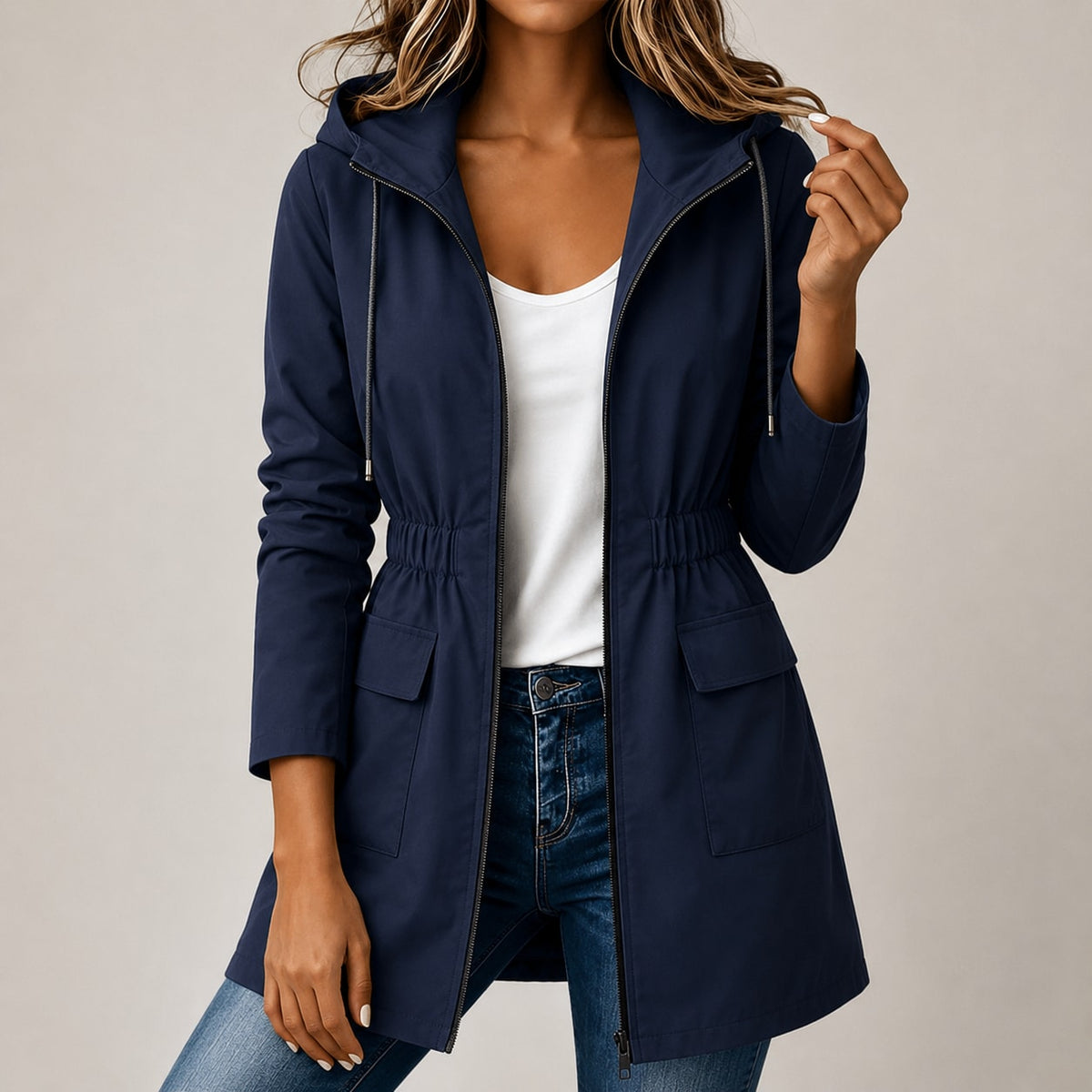 Women's Water Resistant Hooded Rain Jacket DAYLIGHT GRACE