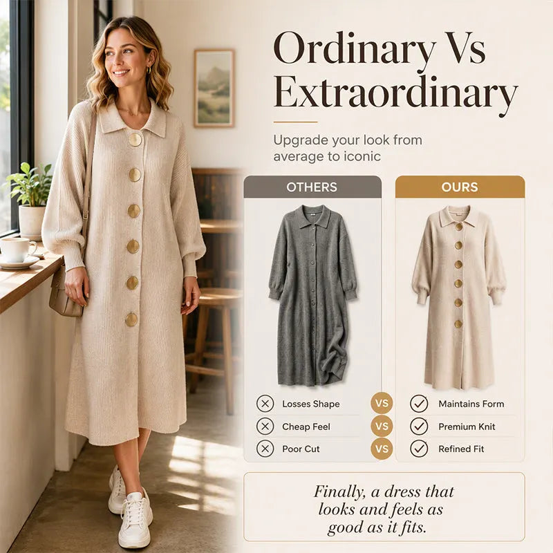 Women's Lantern Sleeve Ribbed Knit Maxi Dress DAYLIGHT GRACE
