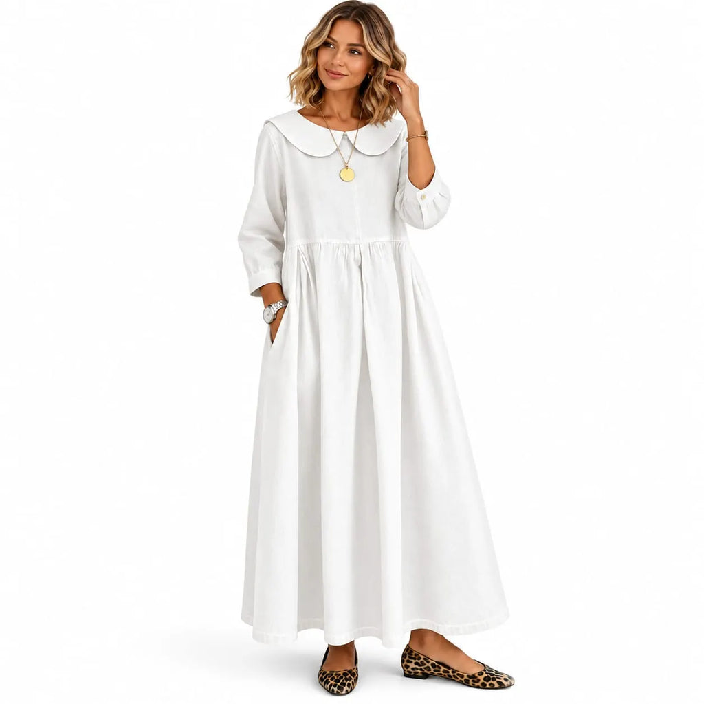 Women's Loose Long Sleeve Maxi Dress with Pockets DAYLIGHT GRACE