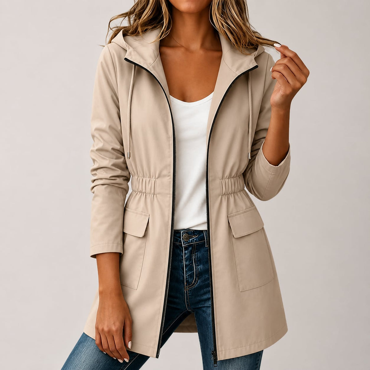 Women's Water Resistant Hooded Rain Jacket DAYLIGHT GRACE