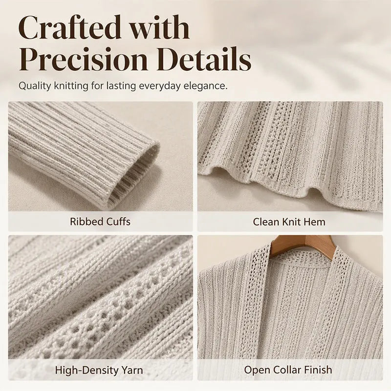 Women's Textured Open-Front Cardigan DAYLIGHT GRACE