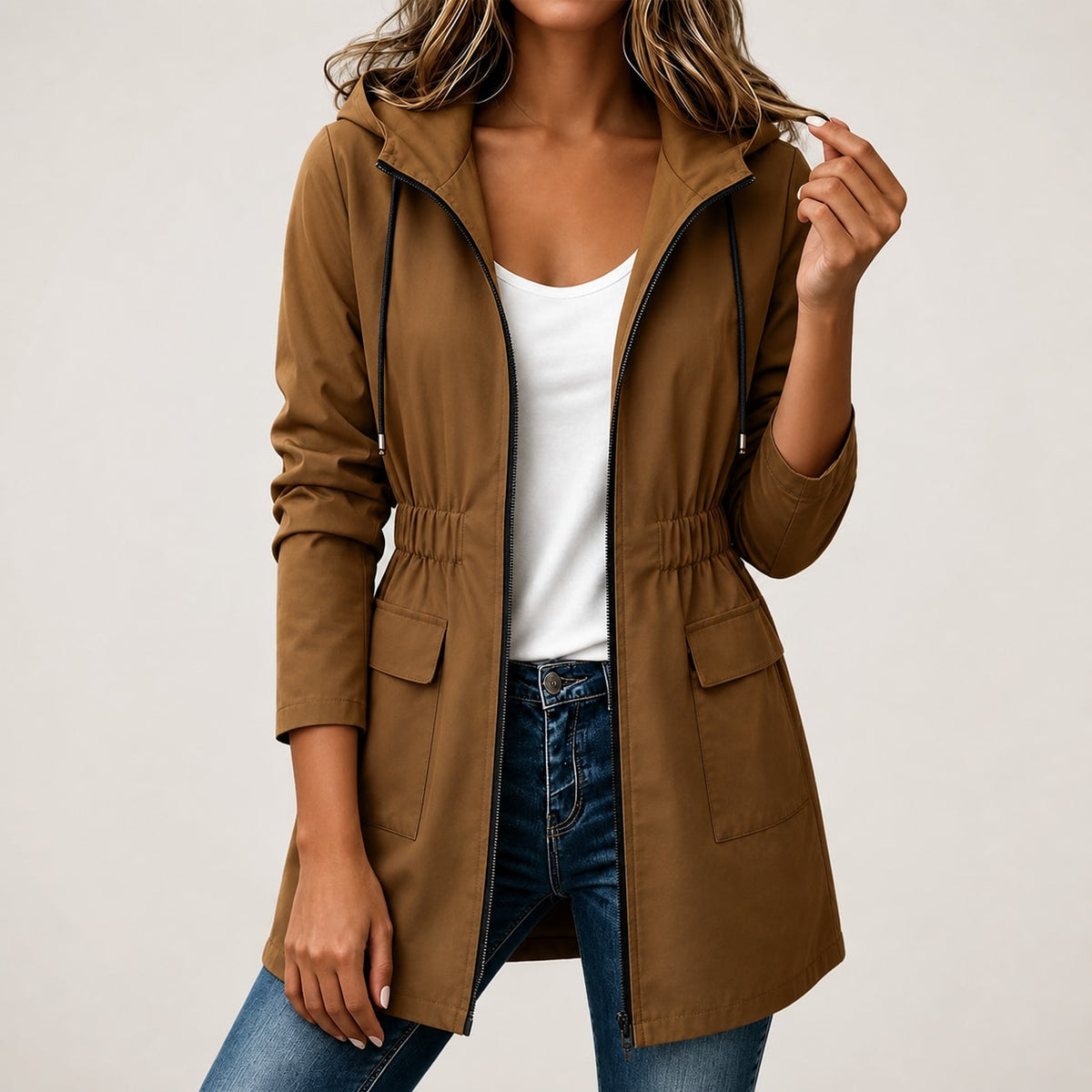 Women's Water Resistant Hooded Rain Jacket DAYLIGHT GRACE