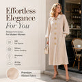 Women's Lantern Sleeve Ribbed Knit Maxi Dress DAYLIGHT GRACE
