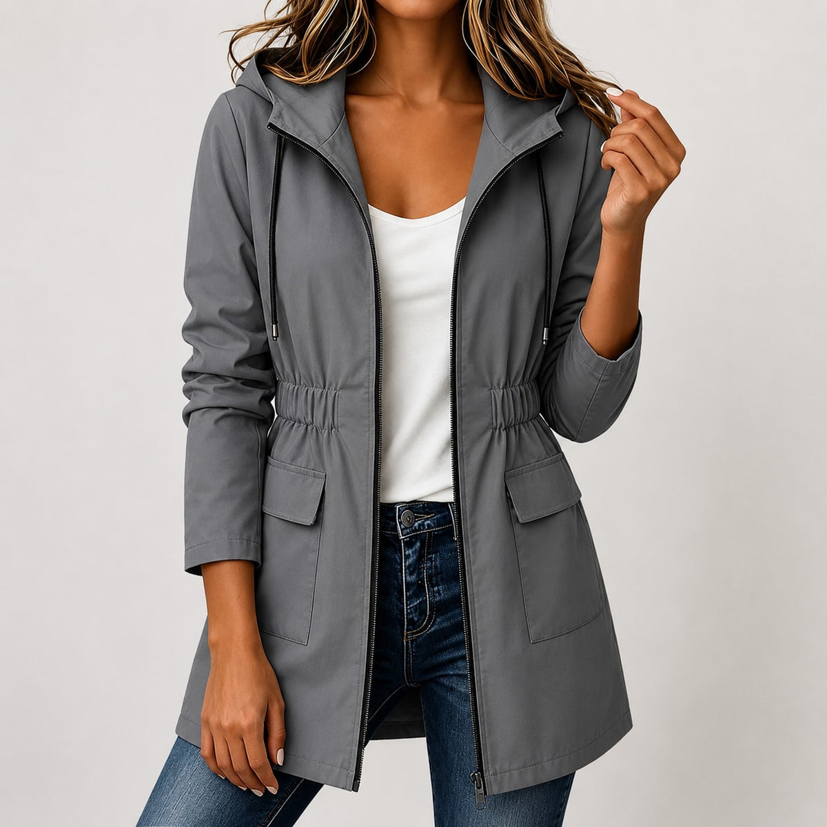 Women's Water Resistant Hooded Rain Jacket DAYLIGHT GRACE