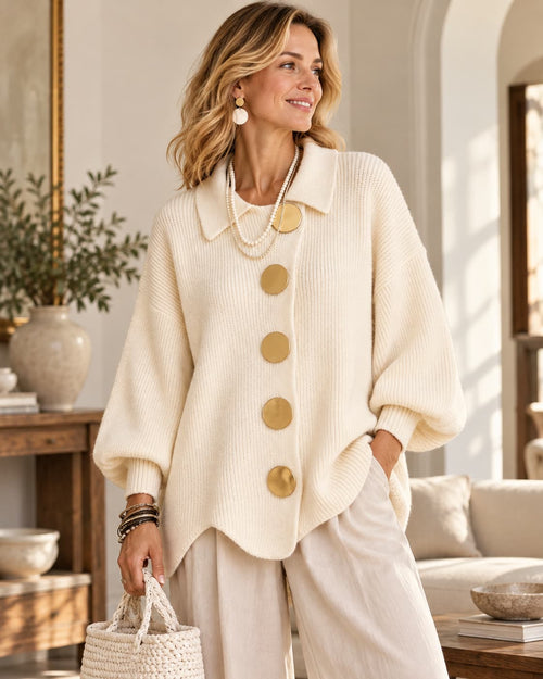 Elara Oversized Button Knit Cardigan DAYLIGHT GRACE