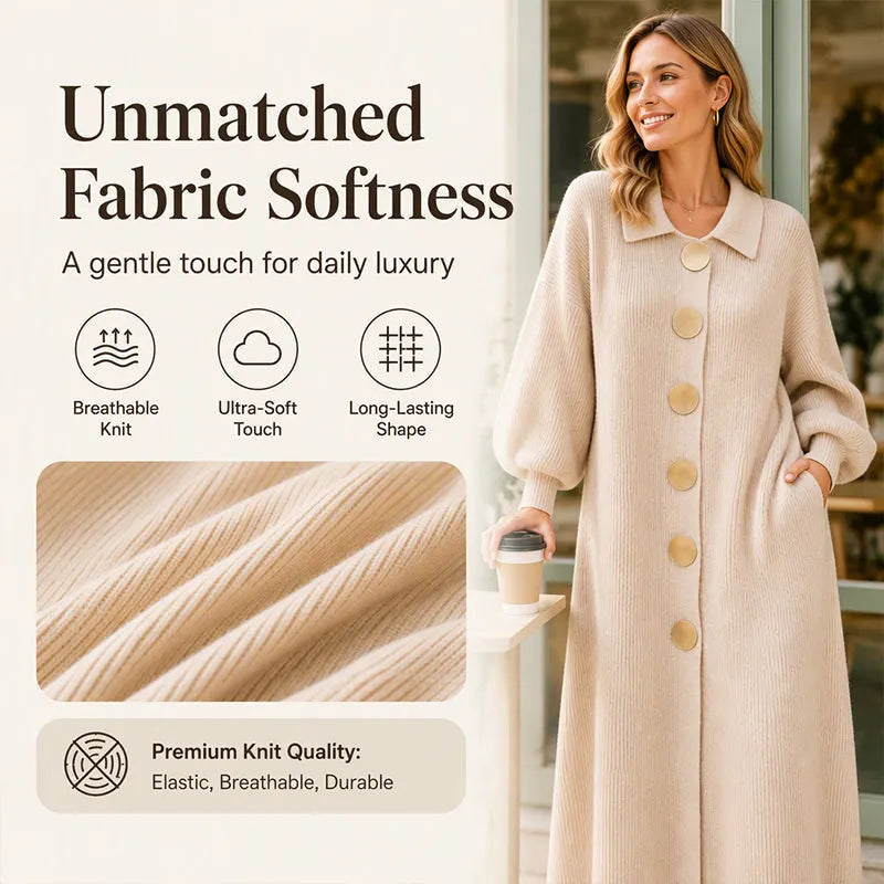 Women's Lantern Sleeve Ribbed Knit Maxi Dress DAYLIGHT GRACE
