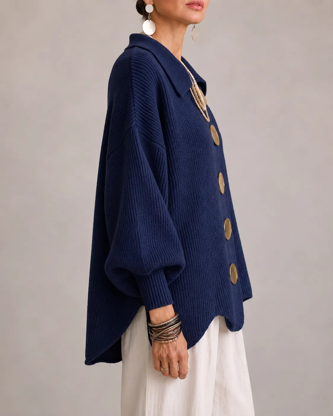 Elara Oversized Button Knit Cardigan DAYLIGHT GRACE