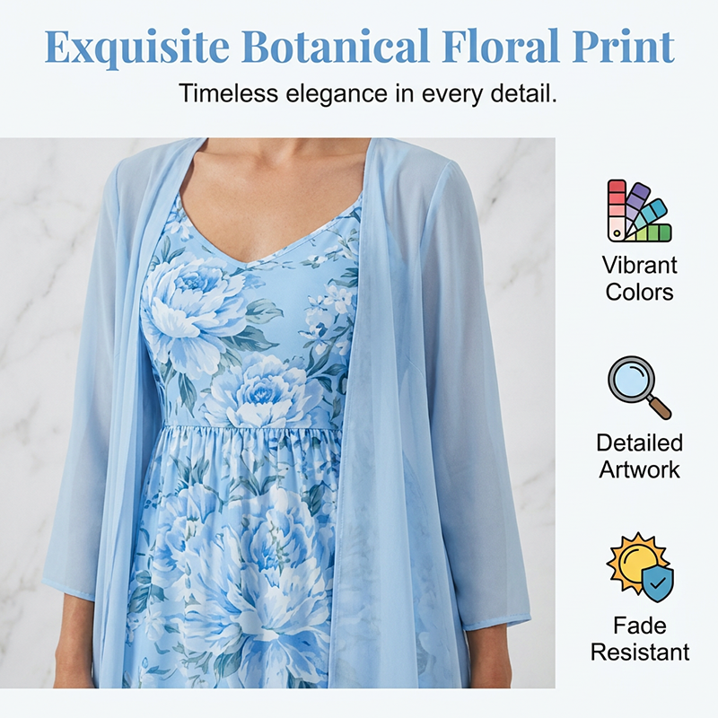 🌸👗Women's Elegant Two-Piece Floral Dress Set – Perfect and elegant style✨