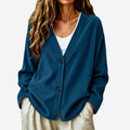 Women's V-Neck Corduroy Knit Cardigan DAYLIGHT GRACE