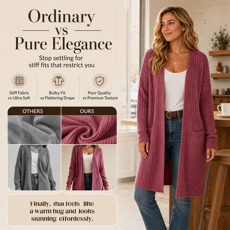 Women's Ribbed Knit Cardigan mysite