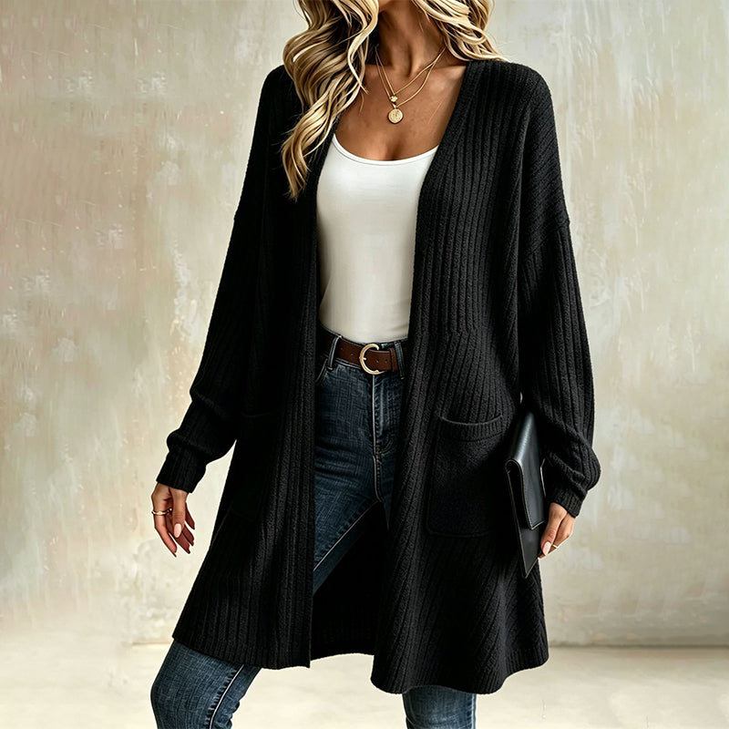 Women's Ribbed Knit Cardigan mysite