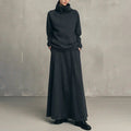 Women's Turtleneck Top and Maxi Skirt Set